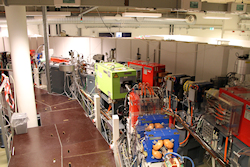 The transfer beam line, leading to the septum magnet in ASTRID2 for injection of electrons.